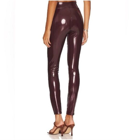 SPANX FAUX PATENT LEATHER Leggings Pants Ruby Size L - Picture 4 of 8